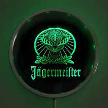 Rs-a0231 Jagermeister олень светодиодный неоновый круглый знак 25 см/10 дюймов-RGB вывеска для бара многоцветный пульт дистанционного управления