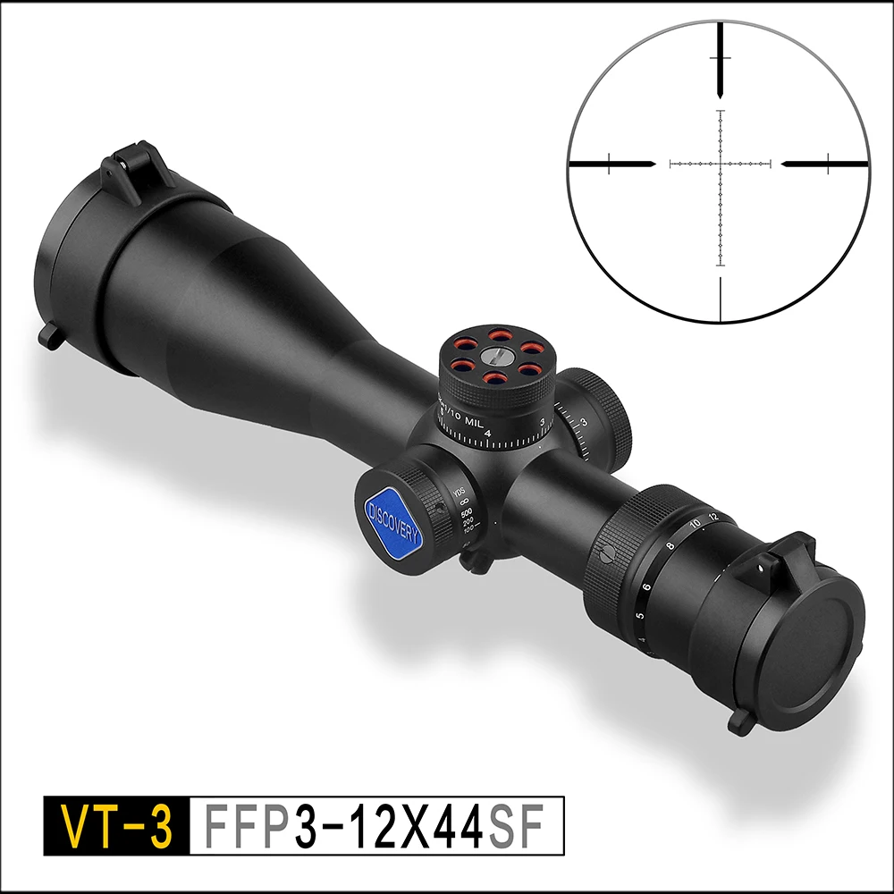 

Discovery VT-3 3-12X44 SF compact First Focal Plane Airgun Hunting Rifle Scope Optic Shooting Riflescope WithTactical cross line