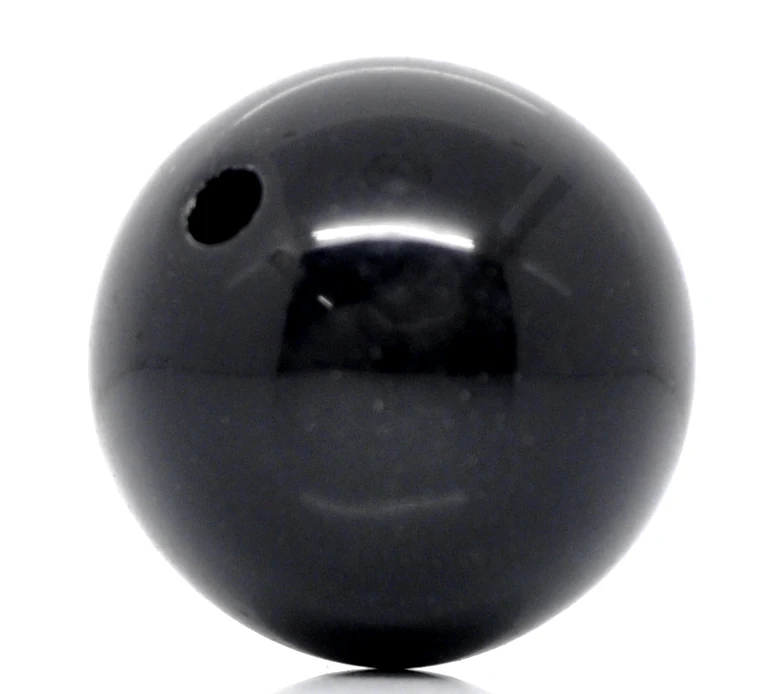 

DoreenBeads Acrylic Spacer Beads Ball Black Polished About 20mm( 6/8") Dia, Hole: Approx 2.6mm, 5 PCs