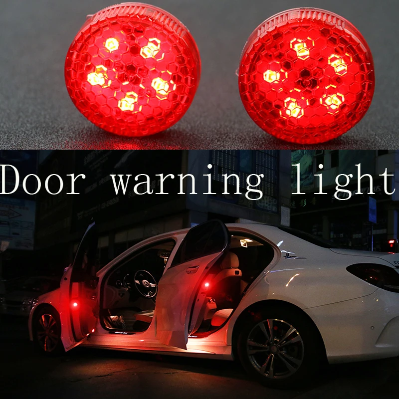2pcs Car door warning light induction LED flashing anti