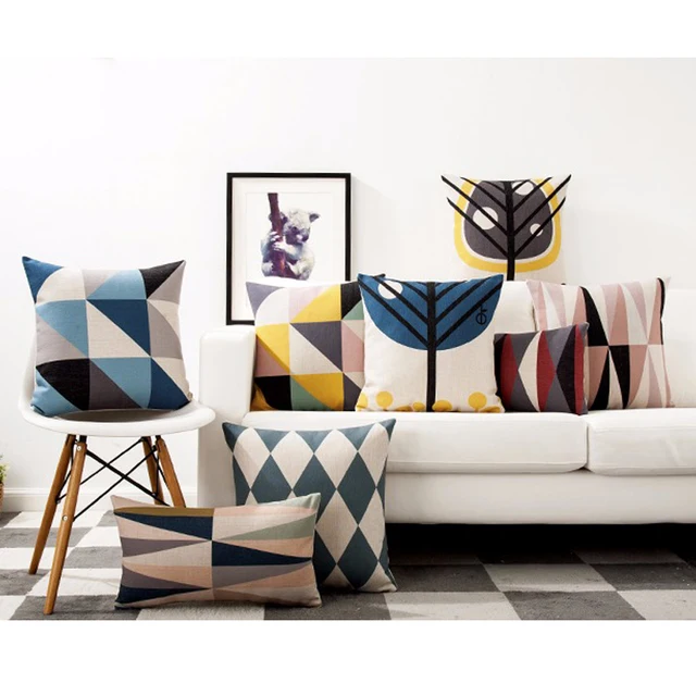 Scandinavian Style Seat Cushion Pillow Cover Modern Minimalist Scandinavian Style Seat Cushion Pillow Cover Modern Minimalist Cushions For Sofas Cozy Geometric Decorativethrow Pillows