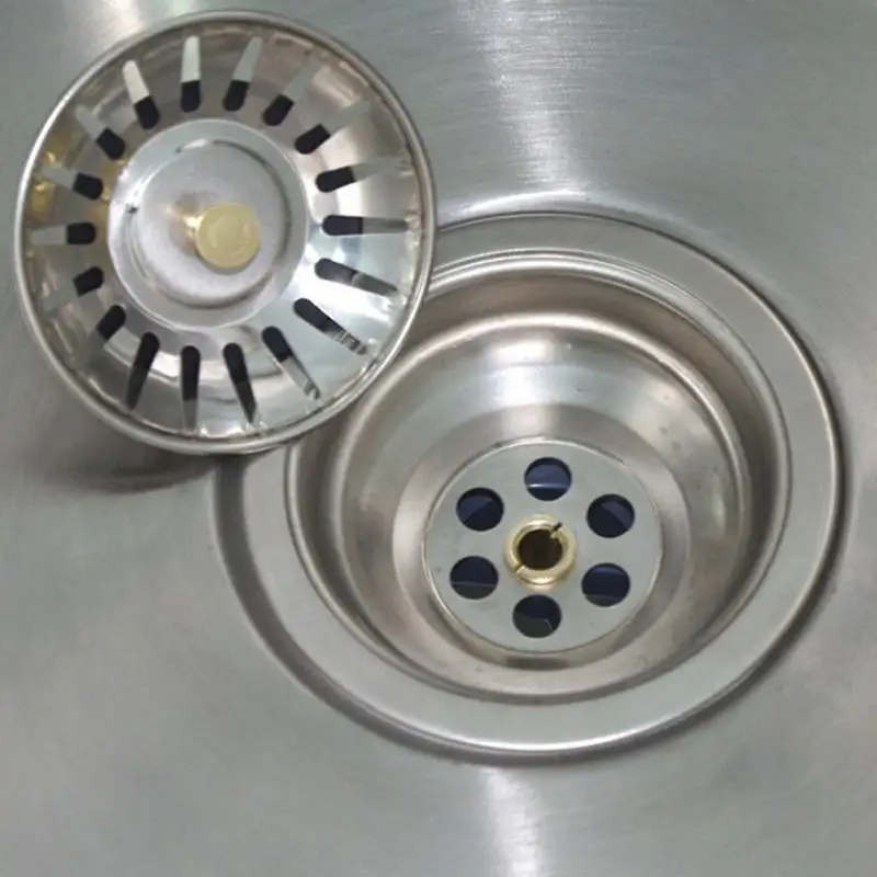 

Kitchen Stainless Steel Waste Plug Food Filter Rubber Plug Sink Strainer