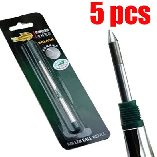 

5 HIGH QUALITY CROCODILE ROLLER BALL PEN REFILLS 0.7MM BLACK INK AND BLUE INK FOR CHOOSE