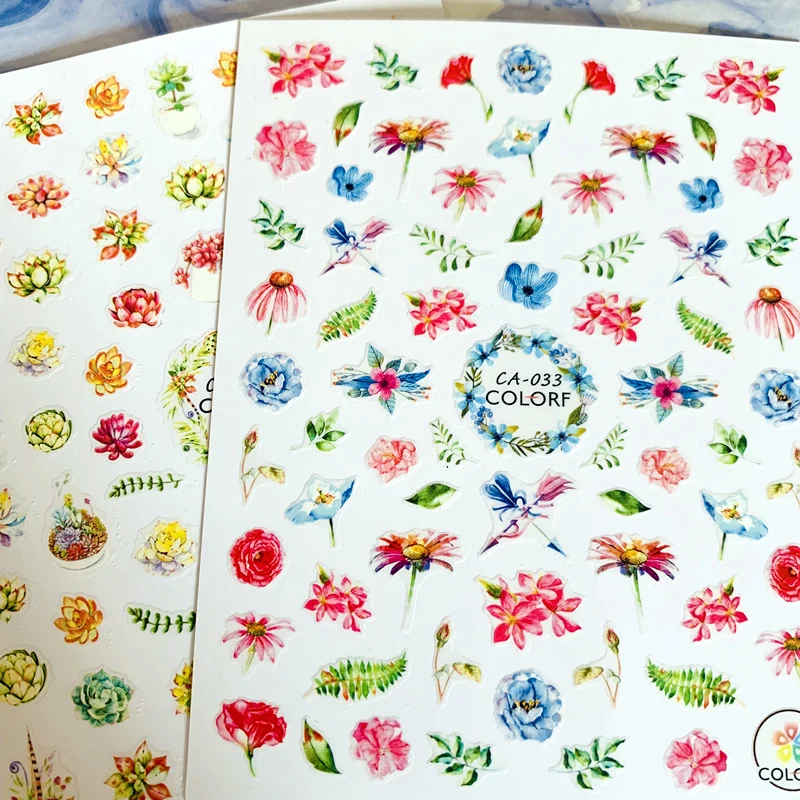 

Newest CA sereis CA-33-34 flower 3d nail art sticker nail decal stamping export japan designs rhinestones decorations