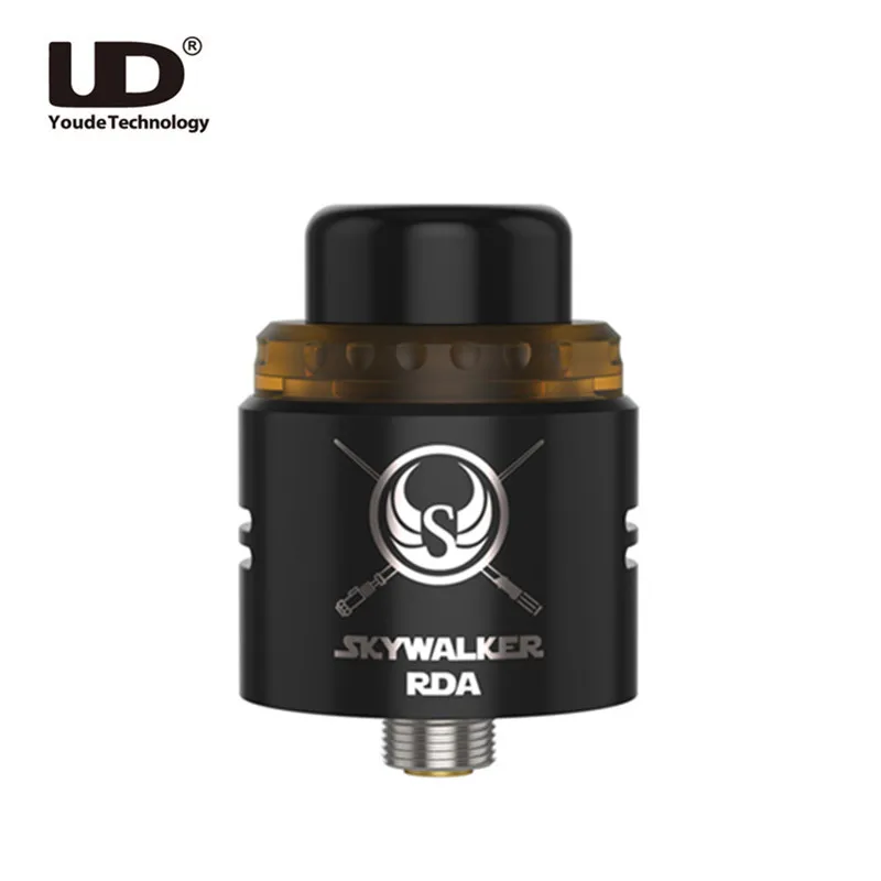 

New electronic cigarette UD Skywalker RTA Atomizer with PEI Heat-Resistance top cap and 24mm Diameter 2 Posts Delrin Drip Dip