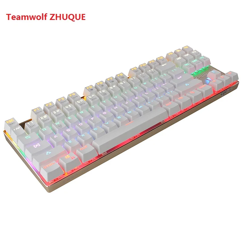 Механическая клавиатура TEAMWOLF ZHUQUE игровая с 87 клавишами синими красными