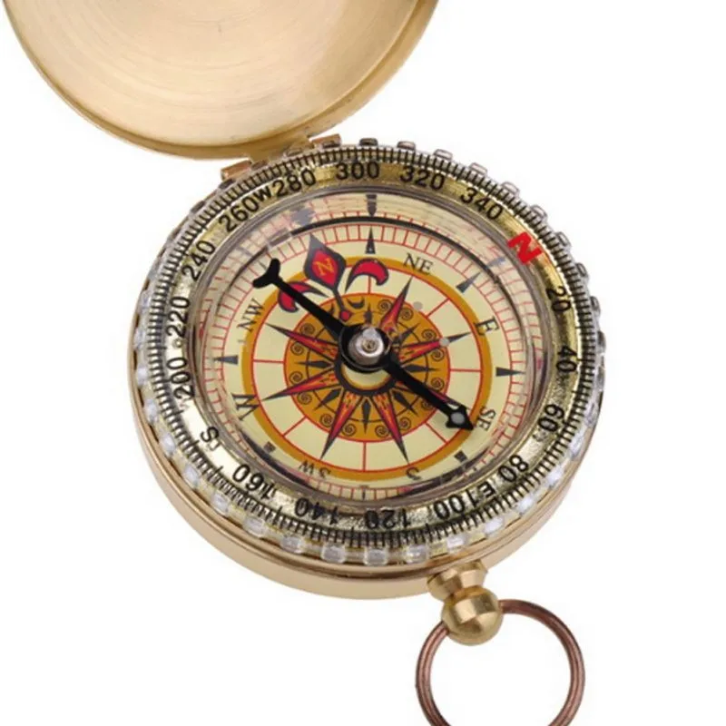 Походный портативный карманный медный компас золотого цвета для походов на открытом воздухе горячая распродажа