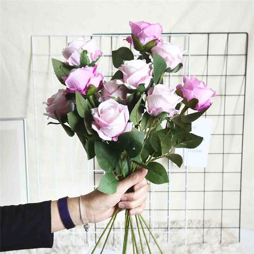 

2019 Beautiful Rose Peony Artificial Silk Flowers Small bouquet flores Home Party Spring Wedding Decoration Mariage Fake Flower