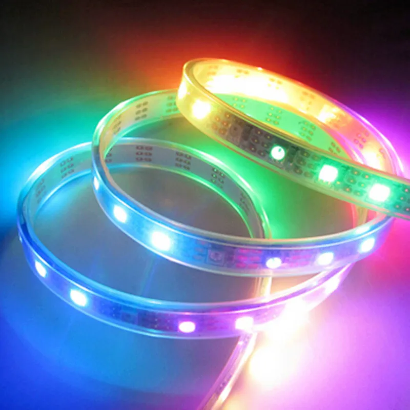 #Best 5M RGB LED Light Waterproof IP67 5050SMD WS2812B Individually Addressable 30leds m Pixel Lights WS2812 Pixel LED Strip DC5V