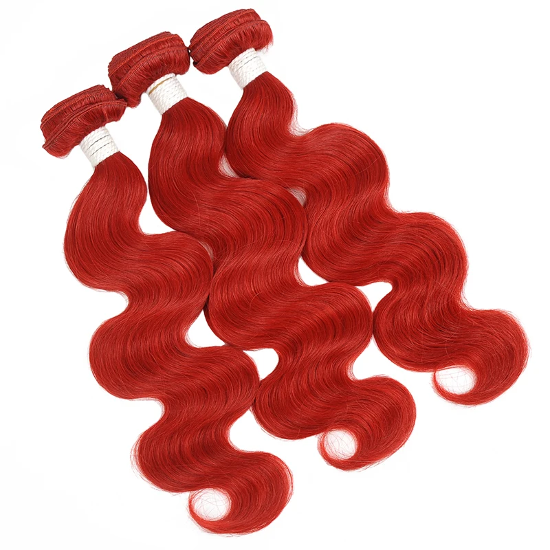 Pinshair Цветные Красные бордовые пучки бразильские объемные волнистые человеческие волосы плетение 3 шт. пучки волос не Реми волосы для наращивания без запутывания