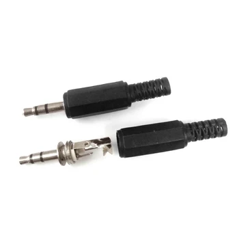 

10Pcs/Lot Black Plastic Pure Copper Conductor Housing Audio Jack Plug Headphone Stereo 3.5mm Male Adapter