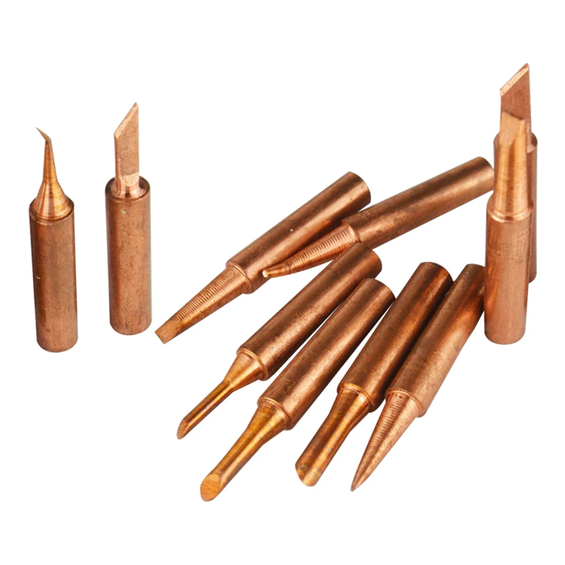 

Pure Copper Soldering Tips 5Pcs/set 900M-T Soldering Iron Copper Lead-free For Soldering Rework Station Soldering Tips