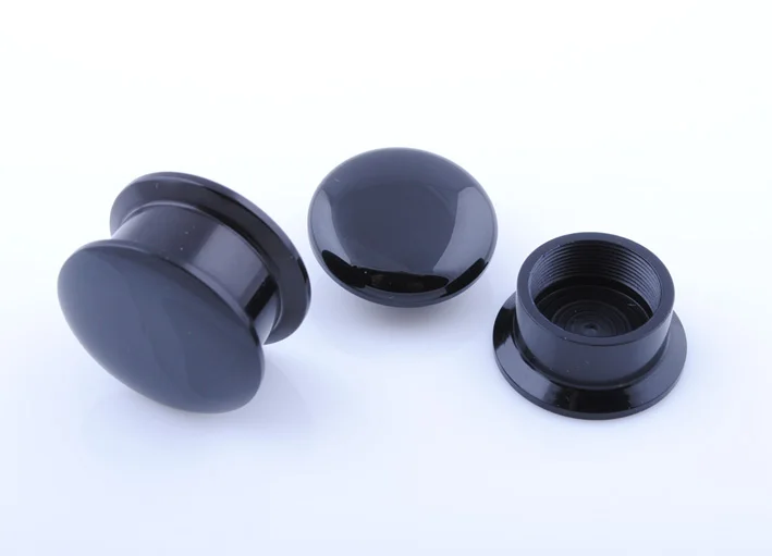 Black acrylic fake Plug Stainless Surgical Steel shiny AB coated acrylic jewel 10mm
