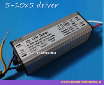 

Free shipping 5pcs 50W AC 85V-277V IP67 Waterproof LED Driver For 50W High Power LED Light Lamp
