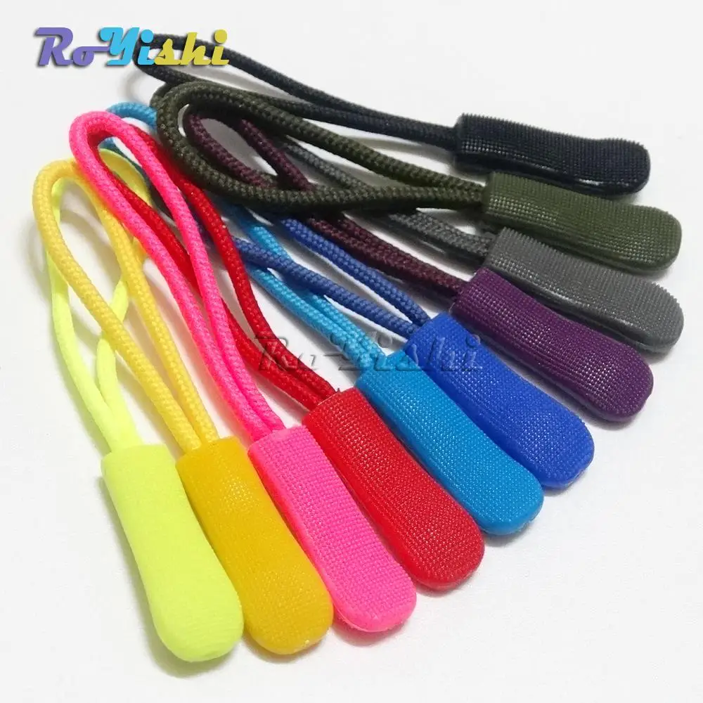 

10pcs/pack Mix Color Cord Zipper Pull Strap Lariat Black For Apparel Accessories #NA-002(MIX)