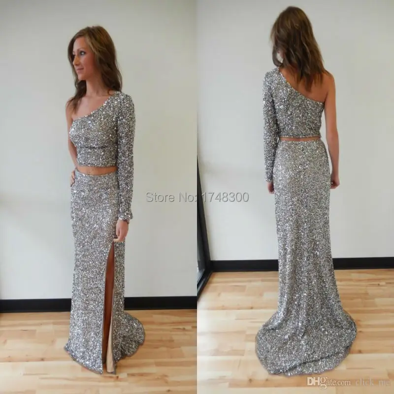 Gray One Shoulder Mermaid Dress