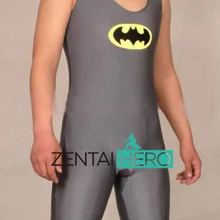 ZentaiHero Сексуальная борцовская майка трико серый BatmanBib шорты костюм лайкра спандекс боди без рукавов для мужчин 17012507