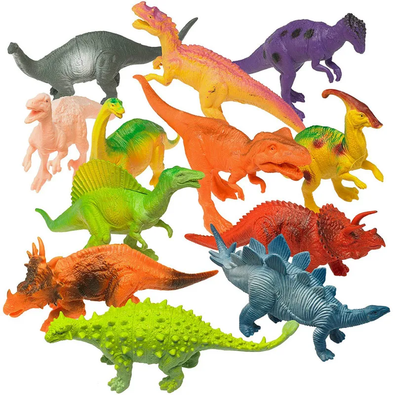

Realistic Looking 7" Education Dinosaur Toys 12 Pack Large Plastic Assorted Dinosaur Figures Collection Model for Kids Toddler