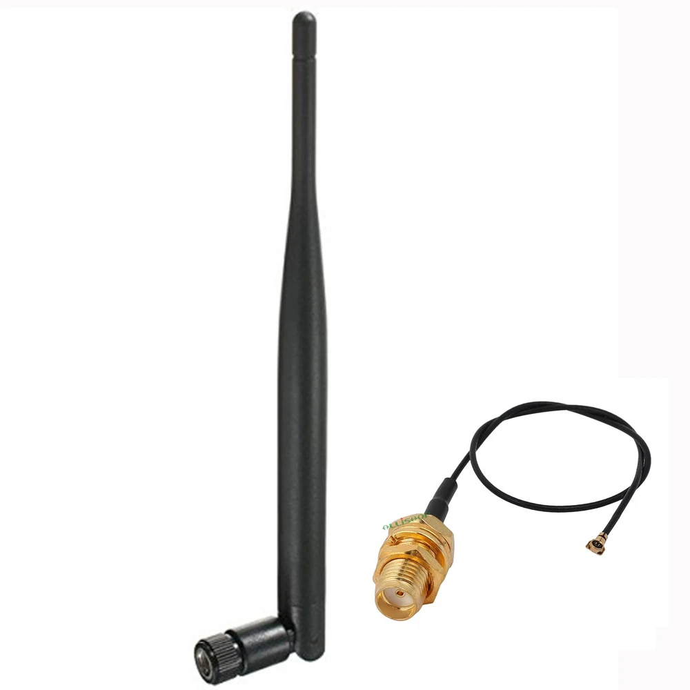 

10Pcs 2.4G 5dBi WiFi Antenna SMA Male 5DBI WIFI Router For PCI Card USB Wireless Router+15cm SMA Female to ufl./ IPX 1.13 cable