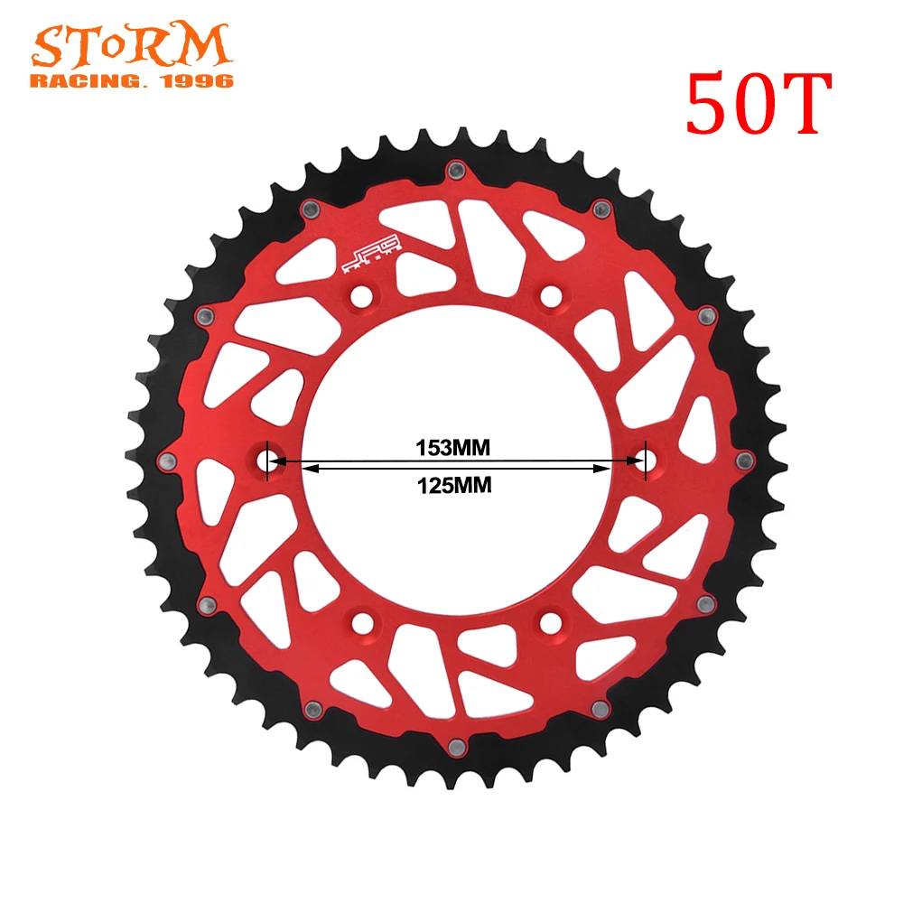 45, 47, 48, 49, 50, 51, 52, модель Т зубы мотоцикл Сталь Алюминий композитный Задняя звездочка для HONDA CRF XR CRM XL 230 250 125 450 500 - Цвет: 50T
