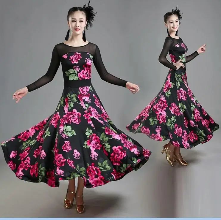 New Ballroom Dance Women/'s Waltz Tango Dance Dress Quickstep Fox-Trot Dancewear