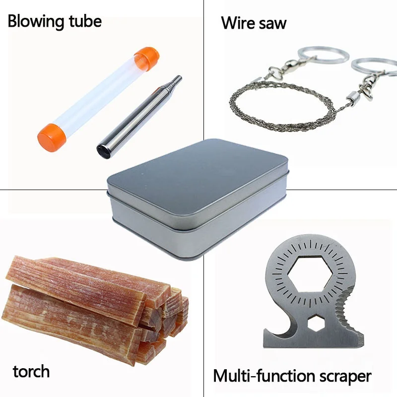 Открытый аварийный набор SOS, коробка первой помощи, принадлежности для полевого пожарного инструмента, набор для выживания, коробка для кемпинга, путешествия, набор инструментов для выживания