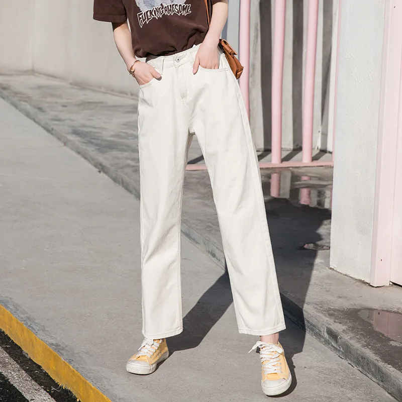 Fall White Mom Jeans Vintage High Waisted Wide Leg Jeans Women Cropped Baggy Straight Leg Jeans Chic Casual Denim Pants Fall White Mom Jeans Vintage High Waisted Wide Leg Jeans Women Cropped Baggy Straight Leg Jeans Chic Casual Denim Pants