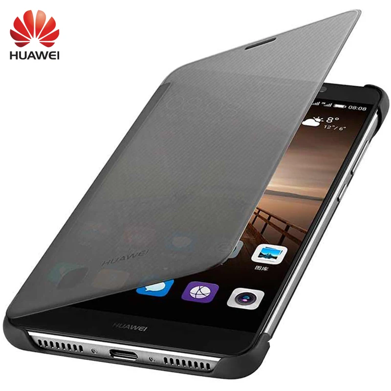 Huawei mate 9 case flip original mate9 smart view phone cover luxury