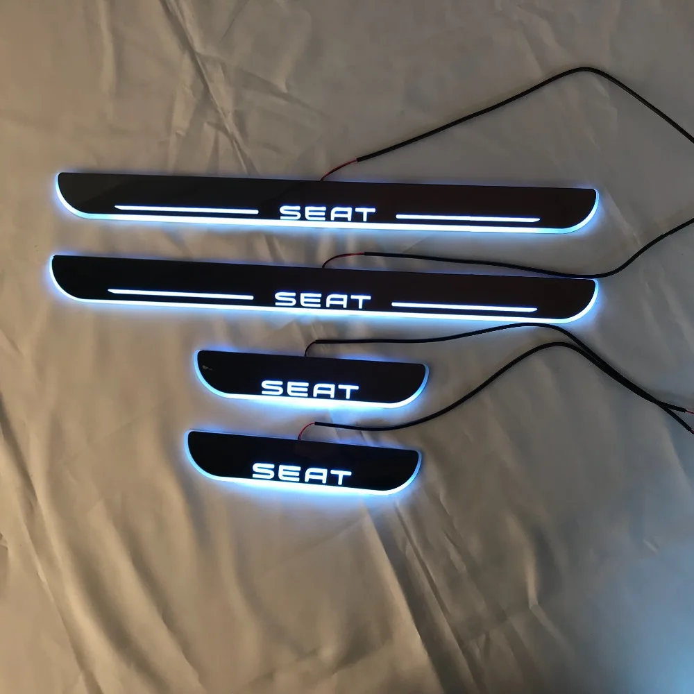 RQXR led перемещение двери Накладка для Seat leon динамический дверной порог пластина