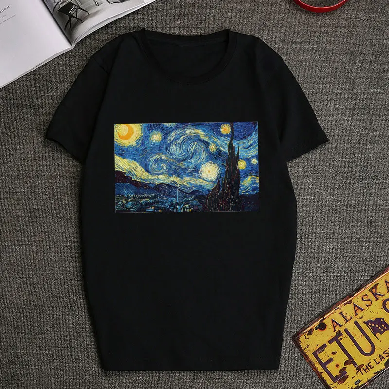 الصيف امرأة تي شيرت فان جوخ الفن خمر الجرافيك طباعة المحملة قميص فام المتناثرة الأزياء الجمالية فان جوخ فوج T قميص نعرفكم الصيف امرأة تي شيرت فان جوخ الفن خمر الجرافيك طباعة المحملة قميص فام المتناثرة الأزياء الجمالية فان جوخ فوج T قميص نعرفكم