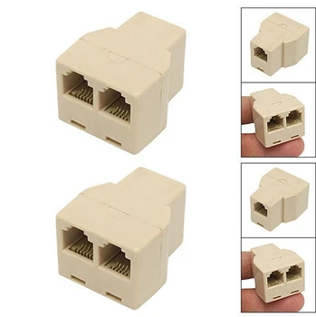 

Free Shipping+100pcs/lot+RJ11 Phone Cable 1-to-2 Female-Female Splitter Coupler/rj11 plug splitter