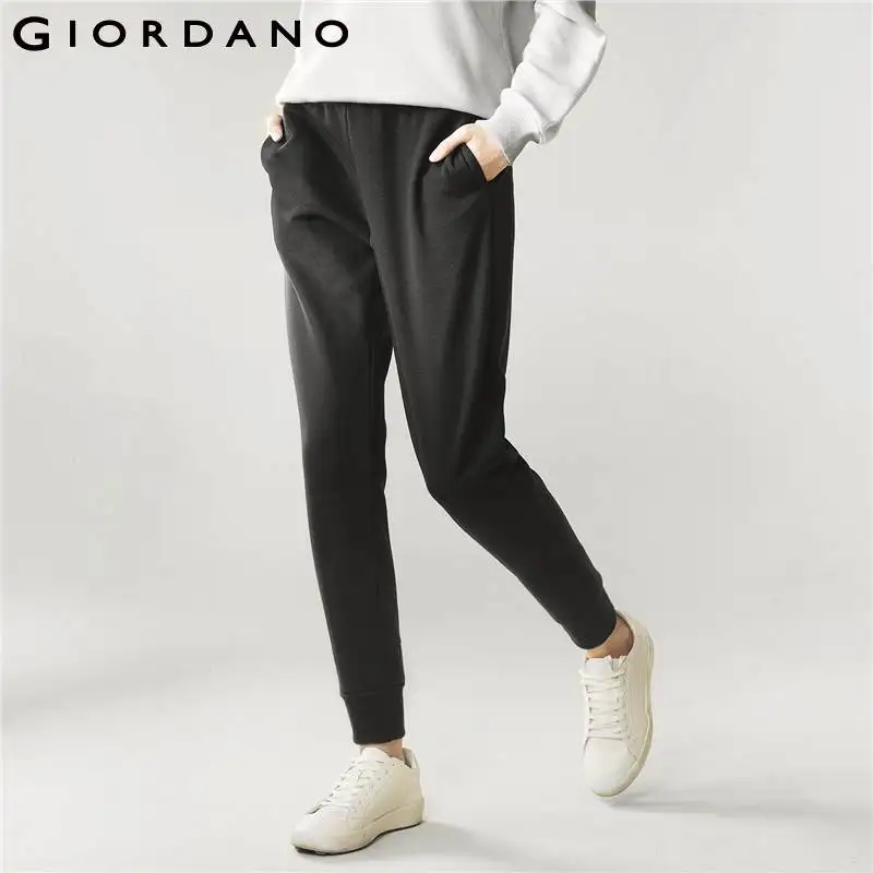  Giordano Women Jogger Pants Pile Coating Casual Pants Smooth Pantaloni Femmina Modern Slim Fit Ladi