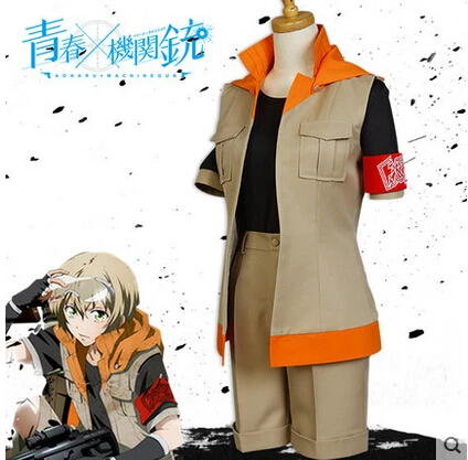 Новинка Аниме Aoharu Machinegun Косплей Tachibana hotaru Хэллоуин ежедневный боевой костюм (топ +