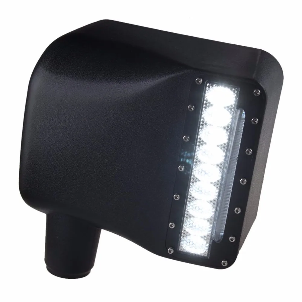  Marloo White LED Light Clear Lens Sidelight Rear view Side Mirror Housing W/ Yellow Turn Signal Lig - 32842590287
