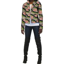 Африканский принт пиджак Африка праздничный дамы с длинным рукавом классические брюки Пиджаки для женщин куртка для вечерние cutomize Африканская одежда