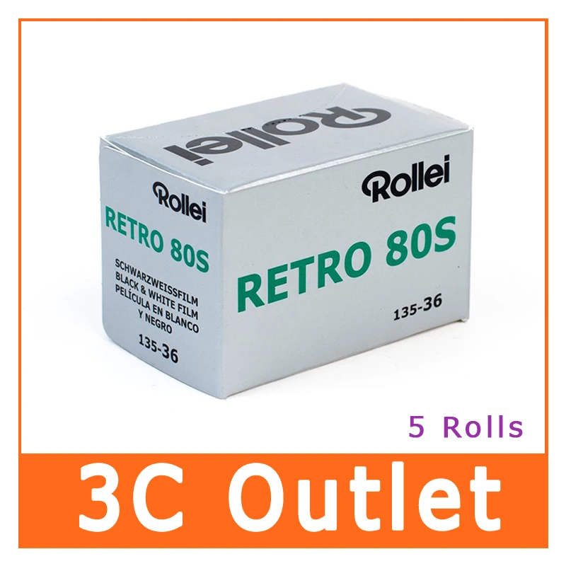 Rollei Ретро 80S 35 мм 36exp черно-белая пленка 135-36, 5 рулонов