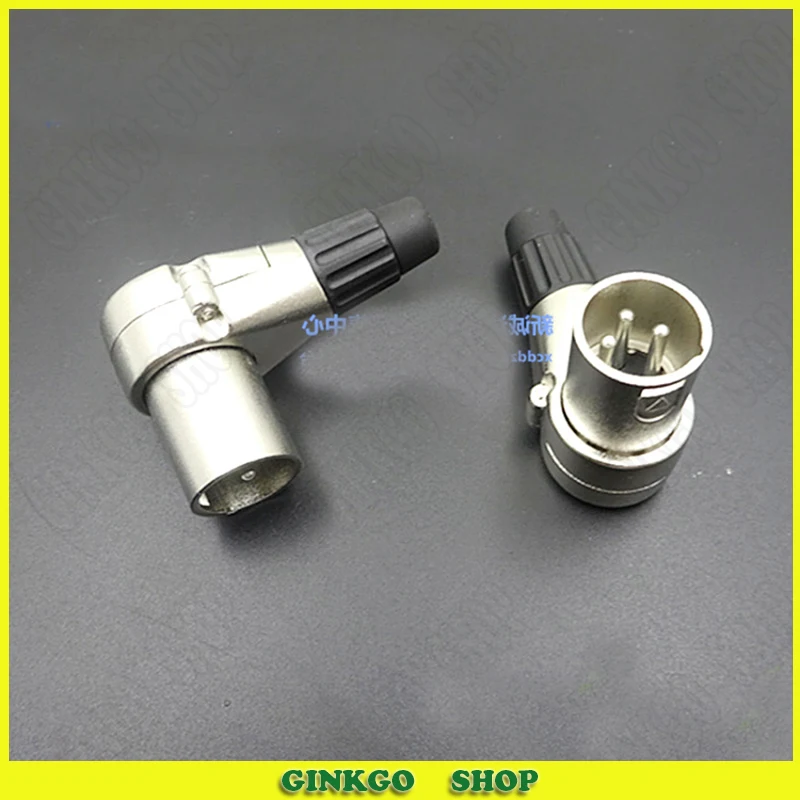 

10pcs/lot XLR Male Plug 3 pin Bending Type XLR Rotation Plug Right Angle