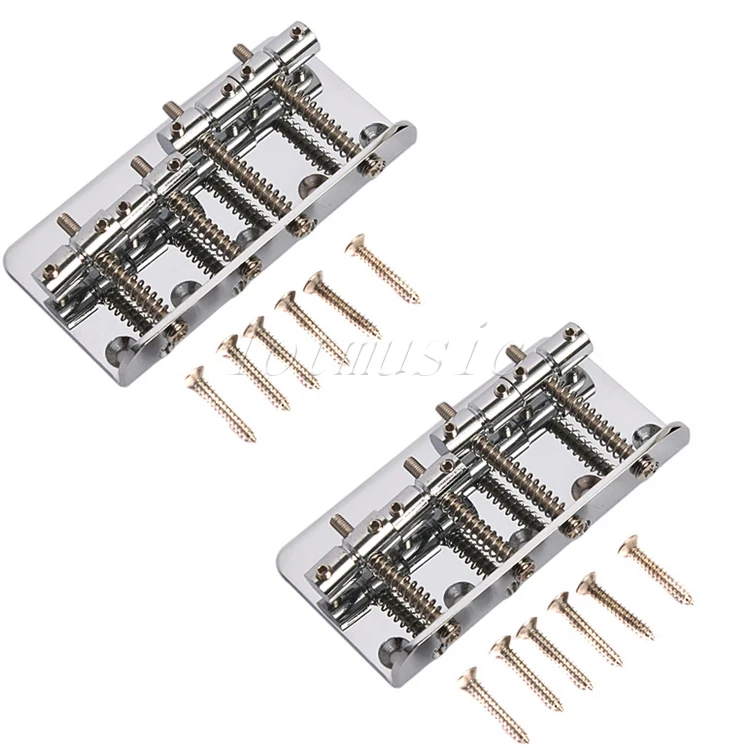 2 Set Chrome Vintage 4 String Bass Bridge For Fender Jazz/P Bass