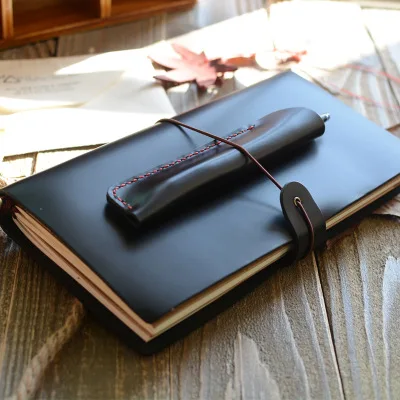 

Creative handmade book Vintage first layer leather travel notebook business office stationery notebook Customized