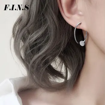 

F.I.N.S Minimalist Circle C Hoop Earrings 925 Silver Geometry Big Open Earrings For Women Trendy Jewelry Earings Fashion Jewelry