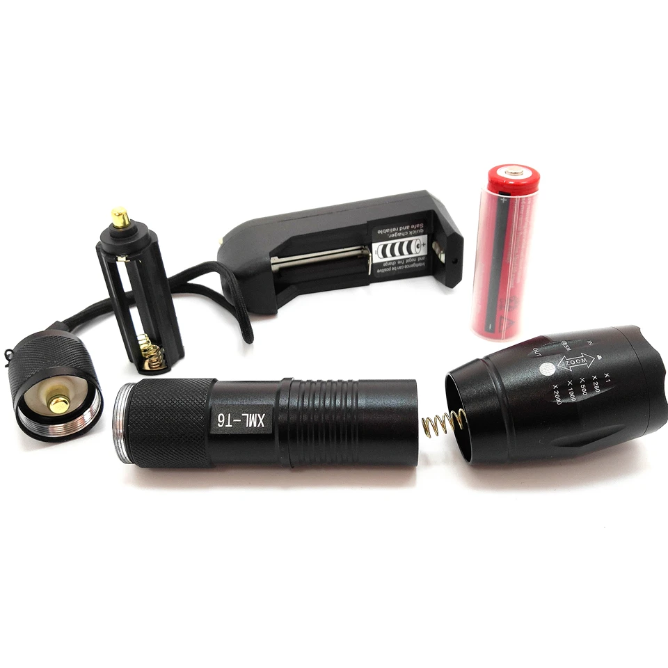 CREE XML-T6 18650 led rechargeable tactical flashlight led hand lamp6