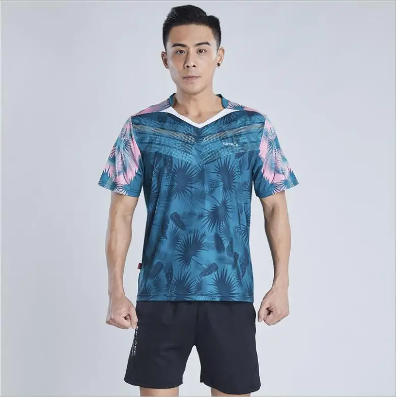 Новые женские/мужские рубашки для бадминтона, спортивные теннисные шорты, майки для настольного тенниса, быстросохнущая спортивная рубашка