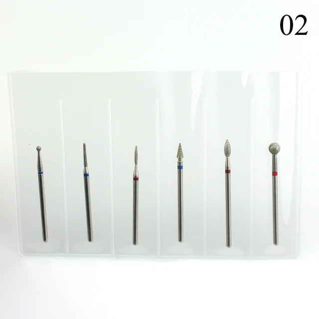 6pc Diamond Nail Drill Bit Set Milling Cutters For Manicure Electric Machine Pedicure Burr Bits Cuticle Remove Nail Art Tools - Цвет: 2