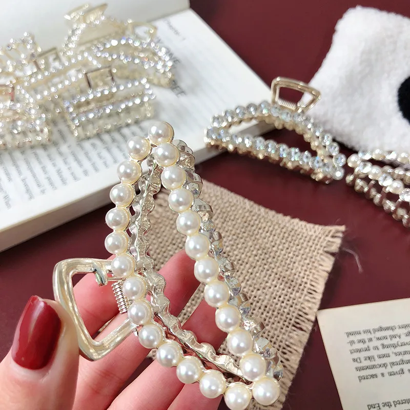 

all-alloy Hair Jewelry Simulated Pearl Hair Claw Rhinestone Hair clip Bridal Wedding Hair Accessories rhinestone Headwear