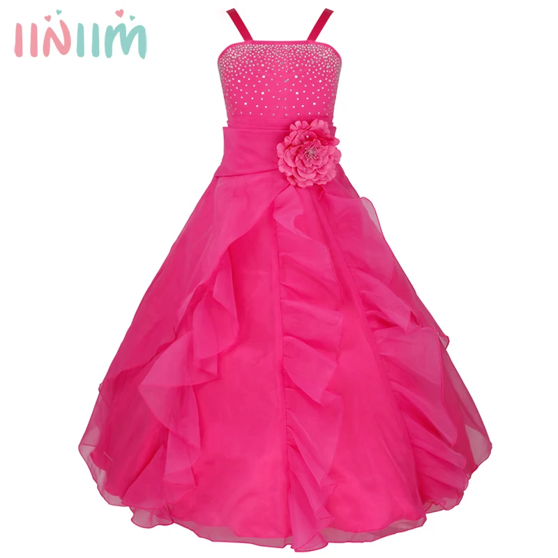 iiniim Girls Flower Bow Formal Dress Ball Gown Prom Princess Bridesmaid Wedding Children Teen Costume Tutu Birthday Party Dress цена iiniim Girls Flower Bow Formal Dress Ball Gown Prom Princess Bridesmaid Wedding Children Teen Costume Tutu Birthday Party Dress цены онлайн