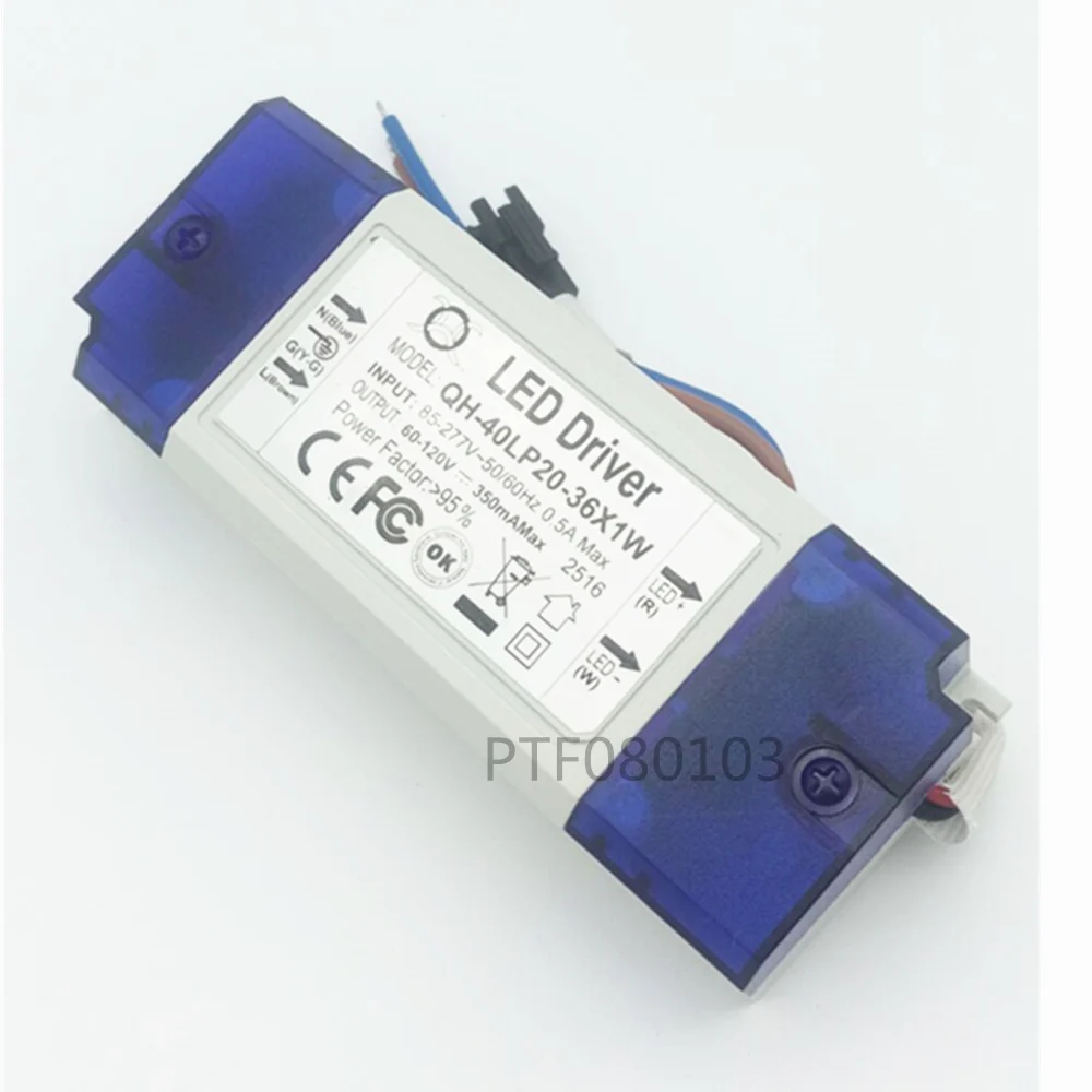 

1pcs 20W 30W 40W LED Driver 20-36x1W 350mA DC60-120V High Power LED Powr Supply For Floodlight