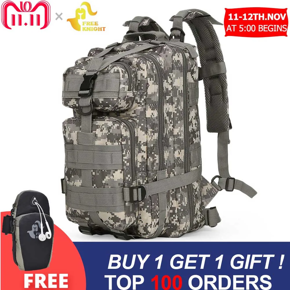 comprar Cavaleiro livre 3 p 30L Exército Mochila Tática Militar Mochila Sacos Ao Ar Livre Trekking Camping Caminhadas Saco de Camuflagem Saco de Ciclismo Bicicleta