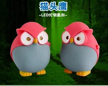 The new design red cute owl LED key chain pendant Personality cartoon gift mini flashlight sounds lingt keychain BS-350