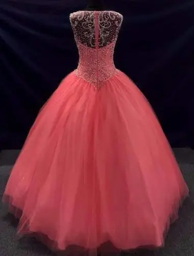 ANGELSBRIDEP роскошный горный хрусталь сладкий 16 Vestidos De Quinceanera платья сексуальный тюль формальный XV дебютантка-платья плюс размер