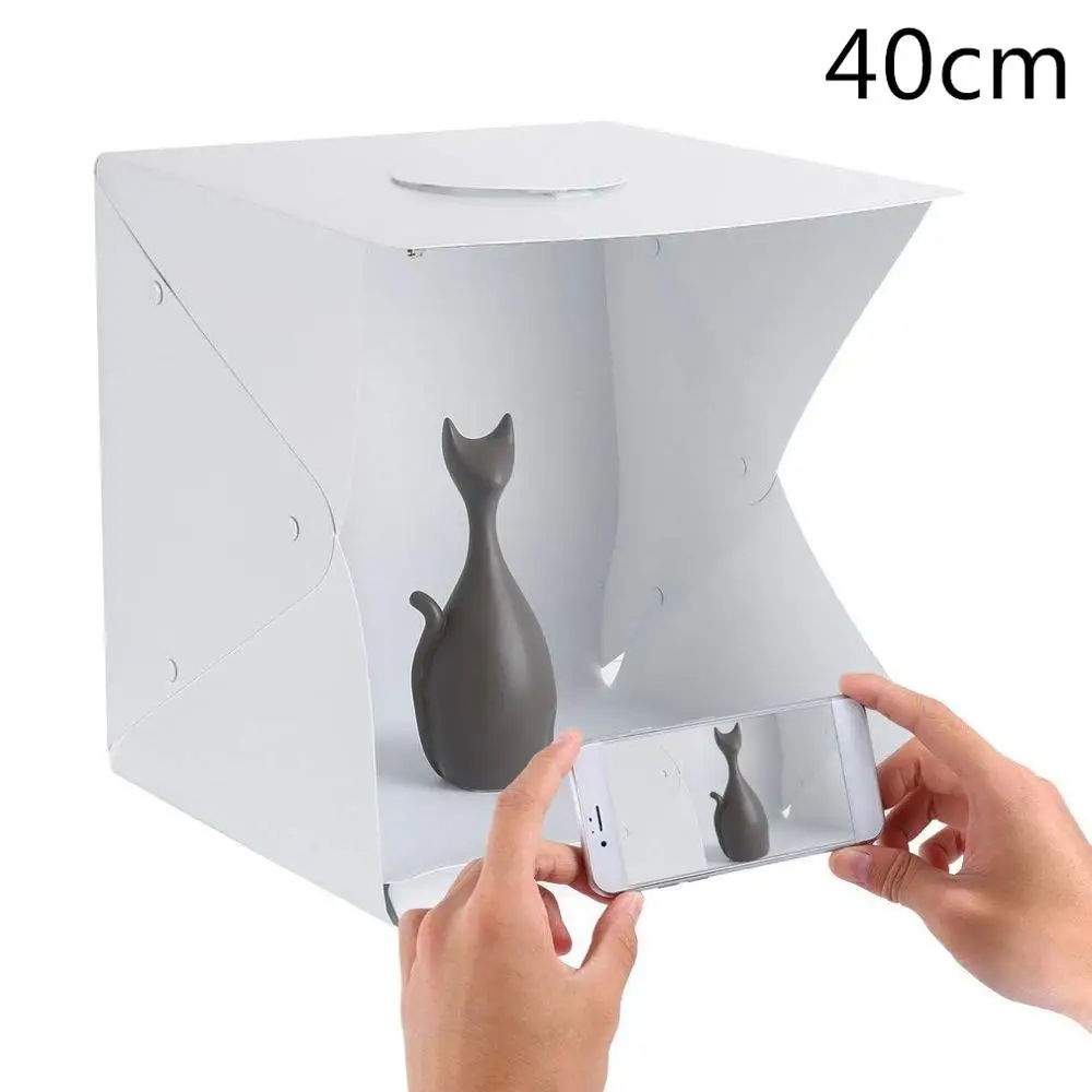 

40cm/15.7inch Folding LED lightbox Studio Diffuse SoftBox 4 Color Photography Background Photo Studio box Lighting Tent Kit